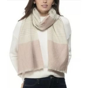 INC International Concepts Women's Plaid Colorblock‎ Scarf Blush Multi One Size